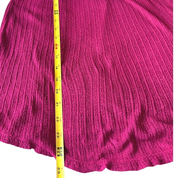 Lucky Brand Magenta Pink Crochet Lace Yoke Gauze Top Short Sleeve Small - Picture 3 of 6